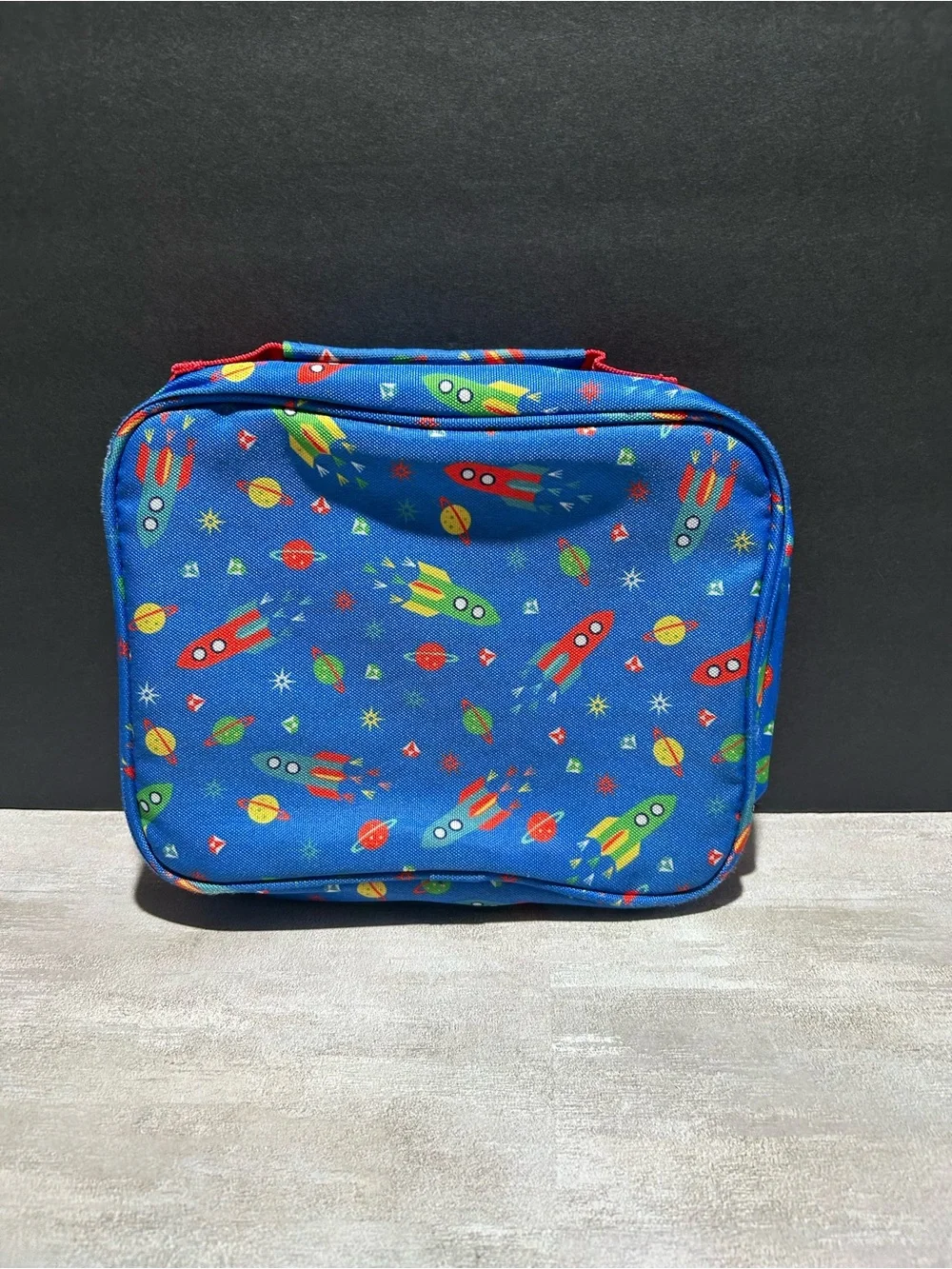 Kids Rocket Print Lunch Bag - Blue